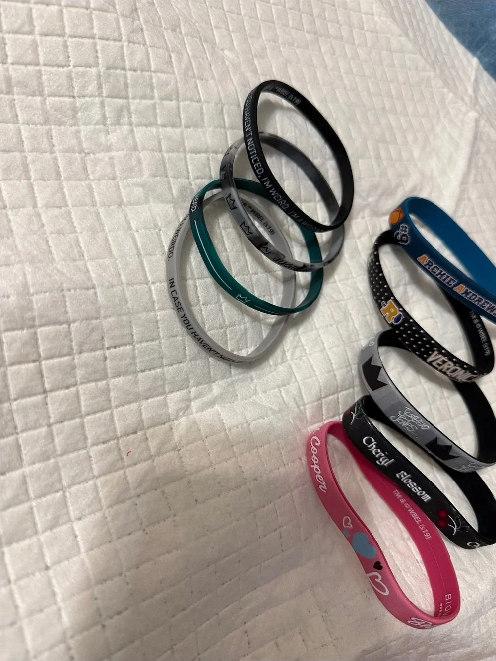 Riverdale Assorted Character Silicone Wristbands - Teal, Black, Gray, Pink, Blue